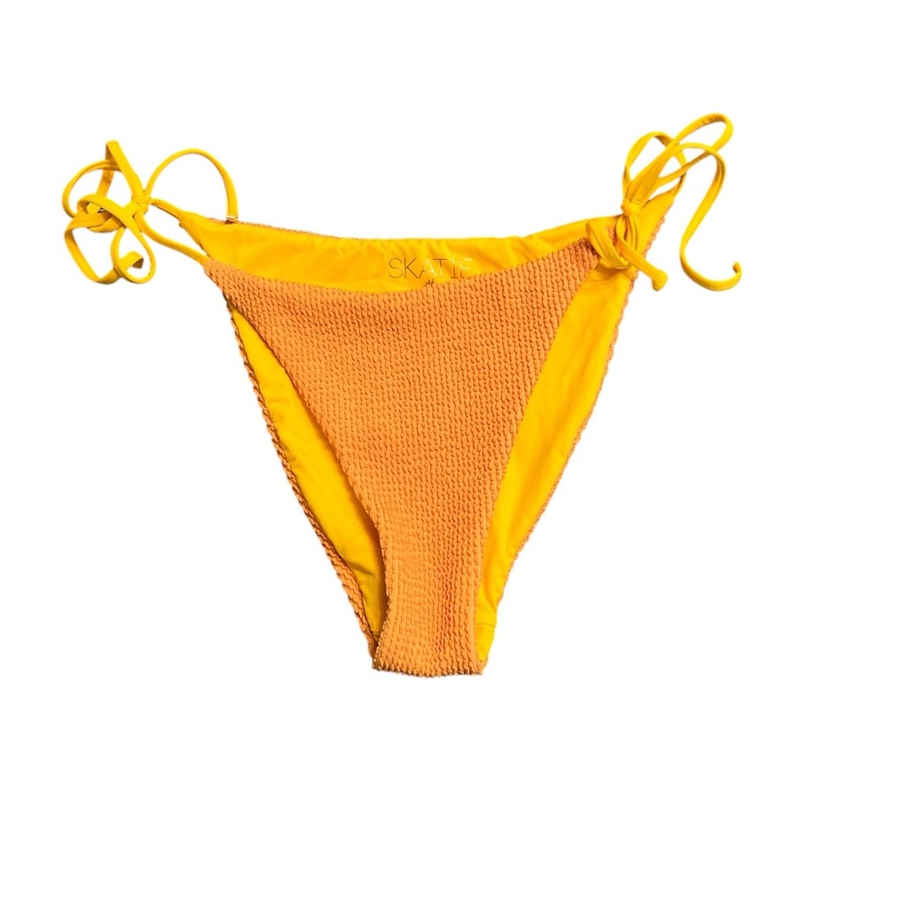 Yellow Bikini Bottom. Sunshine Crinkle. Vera Style. Size Small